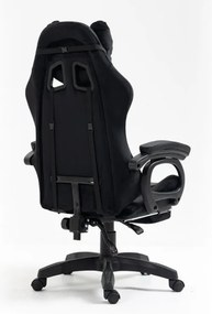 JAKS Scaun de gaming piele ecologică neagră Student