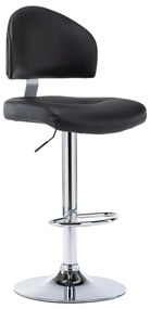 vidaXL Scaun de bar, negru, piele ecologică