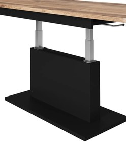 Masa extensibila Busetti stejar wotan/negru mat L126-167 cm