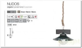 Pendul rustic stil marinar diametru 24cm Nudos 68139