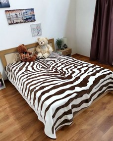 Patura Dubla Sarar Battaniye, Zebra, Alb / Maro, 200x240 cm, PSB-03
