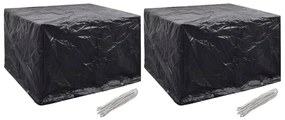 vidaXL Huse mobilier grădină, 2 buc., 135 x 135 x 90 cm, 8 ocheți