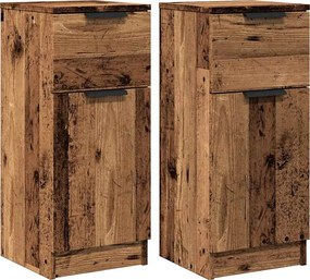vidaXL Dulapuri, 2 buc., lemn vechi, 30x30x70 cm, lemn prelucrat