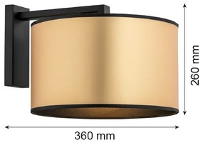 Lampă de perete KARIN 1xE27/15W/230V alamă/neagră Argon 4295