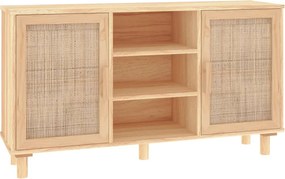 345641 vidaXL Servantă, maro, 105x30x60 cm, lemn masiv pin și ratan natural