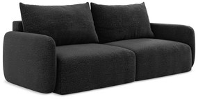 Canapea neagră extensibilă/cu spațiu de depozitare 238 cm Kalena – Makamii