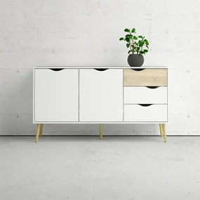 Tvilum Comoda alba OSLO 75381 cu 3 sertare
