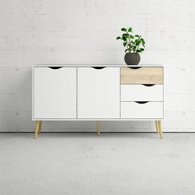 Tvilum Comoda alba OSLO 75381 cu 3 sertare