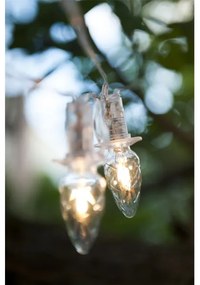 Instalație LED de exterior de extensie CONE FILAMENT 20xE10 14m transparent/alb cald IP44