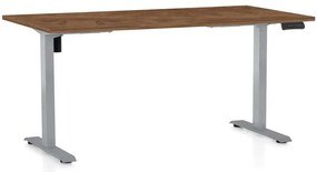 Masă înălțime reglabilă OfficeTech B, 160 x 80 cm, picioare gri, stejar silverjack