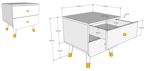 Noptieră din lemn de pin pentru camera copiilor Vipack Billy, roz