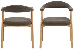 MAZZONI EXPORT ADELE Maro Taupe (țesătură Monza 40)/cadru Stejar Natural - SCAUN DIN LEMN BOUCLÉ PENTRU SALON SUFRAGERIE BUCĂTĂRIE RETRO