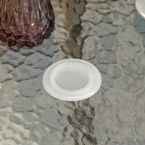 Outsunny Masă de Grădină Rotundă 80 cm cu Orificiu pentru Umbrelă, Masă de Cafea pentru Exterior cu Blat din Sticlă Temperată, Cadru Metalic, pentru Terasă, Balcon, Negru | Aosom Romania