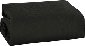 Cuvertură de pat gri închis cu un motiv de frunze Lățime: 200 cm | Lungime: 220 cm