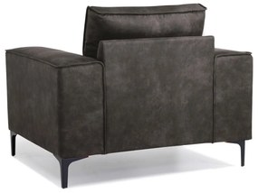 Fotoliu negru/gri din imitație de piele Copenhagen - Scandic