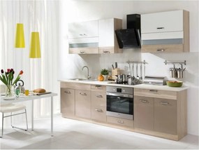 Set bucatarie PREMIO A, carcasa stejar sonoma/fronturi cappuccino si a