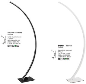 Lampadar / Lampa de podea LED design modern Breton white NVL-9348074