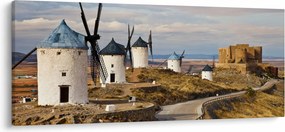 Tablou - Morile de vânt din Consuegra, Spania (120x50 cm)