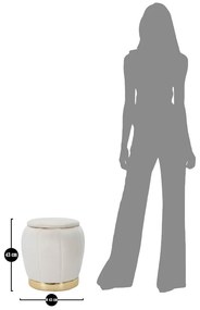 Taburet crem cu tapițerie din catifea Paris – Mauro Ferretti