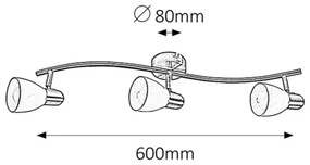 Rabalux 6308 - Lampa spot SOMA 3xE14/40W/230V