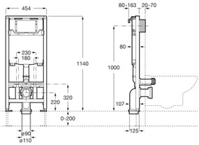 Rezervor WC, incastrat, Roca Active One A890060020, 45.4 x 114 cm