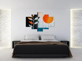 Tablou - Abstracție cu plantă și soare (150x105 cm)