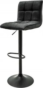 Set 2 scaune de bar cu tapiterie din microfibra Modena gri vintage A-39001 VC