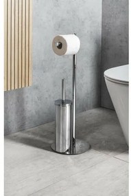 GEDY 143213 Circe suport cu suport pentru hârtieigienică și perie pentru WC, rotund, cromat