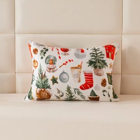 Husa pentru perna din microfibra FESTIVE MAGIC 70x90 cm, alb