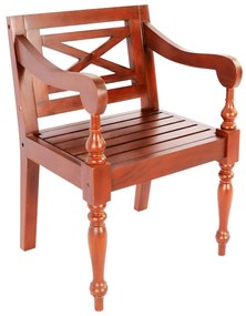 246965 vidaXL Scaune Batavia, 2 buc., maro închis, lemn masiv mahon