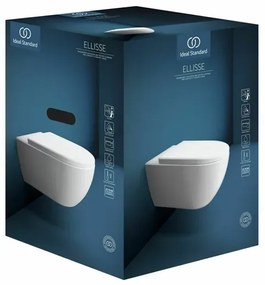 Set vas WC suspendat Ideal Standard Ellisse rimless cu capac softclose alb