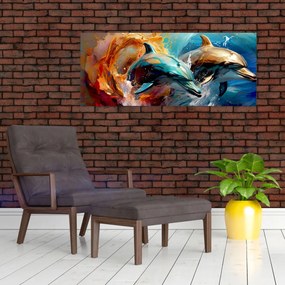 Tablou - Pictură de delfin (120x50 cm)