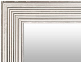 Oglinda dreptunghiulara cu rama din polistiren alba/argintie Harper, 147cm (L) x 47cm (L) x 1,8cm (H)