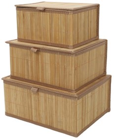 Set de coșuri închise în trei dimensiuni TILVA, maro deschis