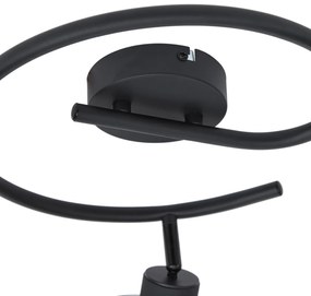 Spot de tavan negru de design cu sticlă fumurie rotundă cu 3 lumini - Domo