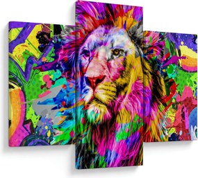 Tablou - 3D imaginea leului (90x60 cm)