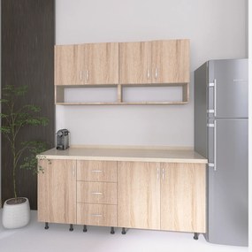 Bucatarie 160 cm Lungime, Material PAL 18mm, Culoare Sonoma, Blat termorezistent