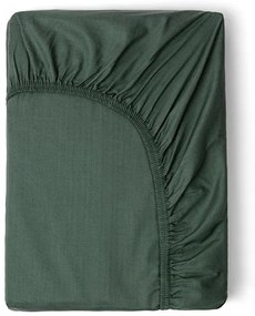 Cearșaf elastic din bumbac satinat HIP, 140 x 200 cm, verde închis
