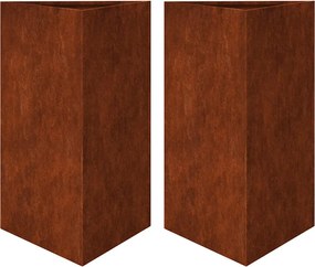 vidaXL Jardiniere de grădină 2 buc Triunghiular Oțel pentru intemperii