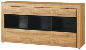 Vitrină Kogro 47 (stejar camargue + negru mat). 1068160
