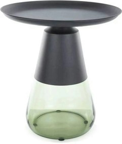 Masuta cafea TIFFANY A BLACK, verde/negru, metal/sticla, 50x52 cm