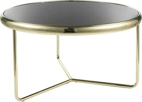 Masuta cafea SCARLET, negru/auriu, sticla securizata/metal, 74x40 cm