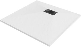 Mexen Hugo cadă pătrată SMC 90 x 90 cm, alb, capac negru - 42109090-B