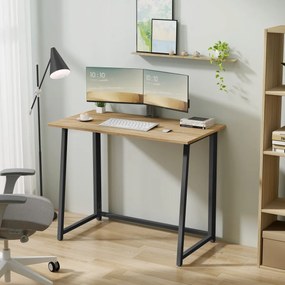 Set pentru birou – birou pliabil ZARIMO 80×40 cm stejar sonoma + scaun de birou AVOLA VELVET gri deschis