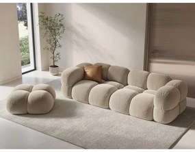 Canapea bej cu tapițerie din catifea 250 cm Loretto – Cosmopolitan Design