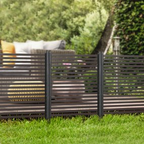 Outsunny Panou gard de grădină paravan metalic exterior cu picioare sau țăruși de înfigere, modular, 93L x 22l x 124H cm | Aosom Romania