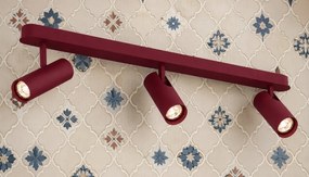 Plafoniera cu 3 spoturi directionabile cu bec GU10 Linca burgundy