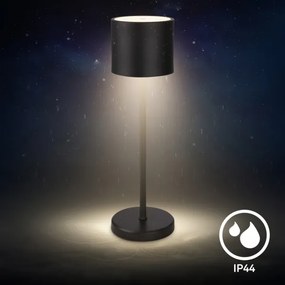 Briloner 7521015 - Lampă de birou LED SIGO, cu dimmer, 2,5W/5V IP44 2600 mAh, neagră