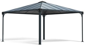 Foișor de grădină din metal Palermo 4,3 x 4,3 m Palram - Canopia Heat Block antracit