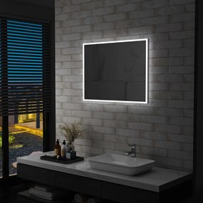 vidaXL Oglindă cu led de perete pentru baie, 80 x 60 cm